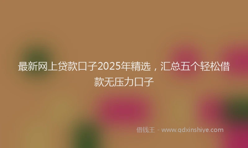 最新网上贷款口子2025年精选，汇总五个轻松借款无压力口子