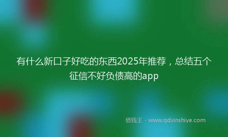 有什么新口子好吃的东西2025年推荐，总结五个征信不好负债高的app