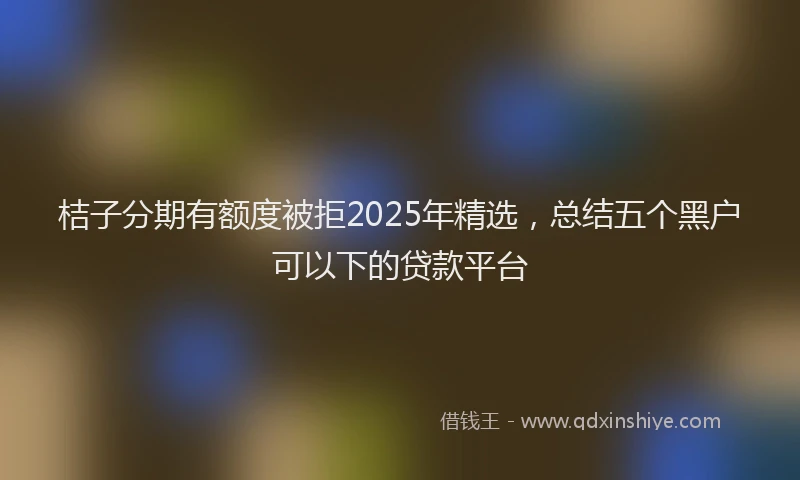 桔子分期有额度被拒2025年精选，总结五个黑户可以下的贷款平台