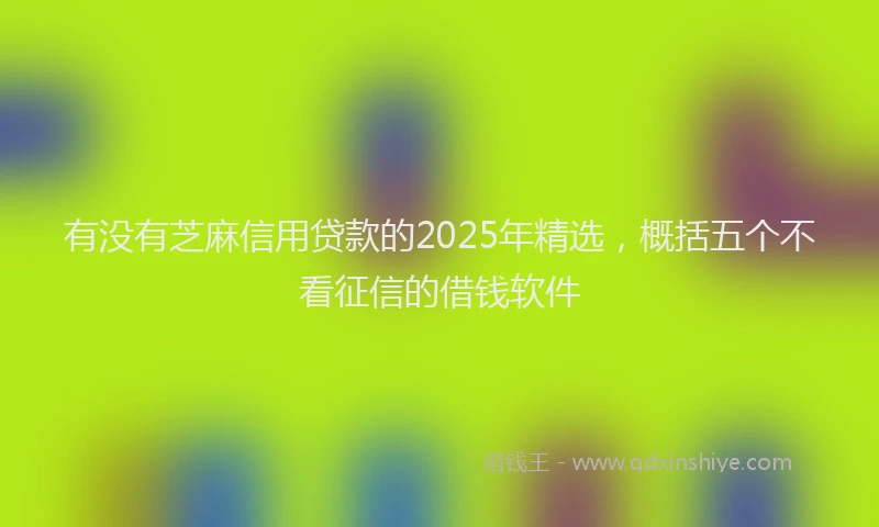 有没有芝麻信用贷款的2025年精选，概括五个不看征信的借钱软件
