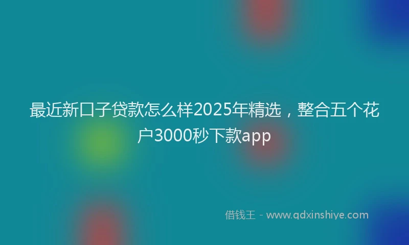 最近新口子贷款怎么样2025年精选，整合五个花户3000秒下款app