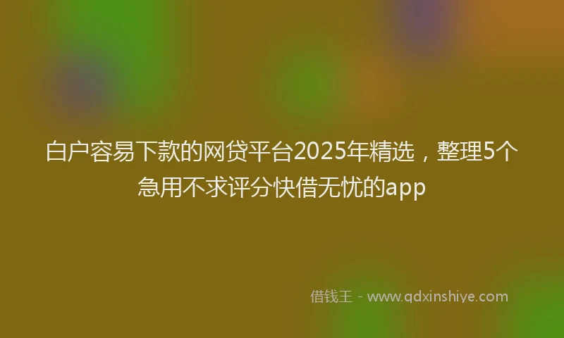 白户容易下款的网贷平台2025年精选，整理5个急用不求评分快借无忧的app