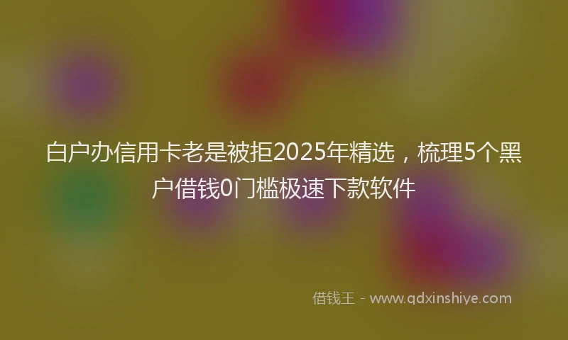 白户办信用卡老是被拒2025年精选，梳理5个黑户借钱0门槛极速下款软件