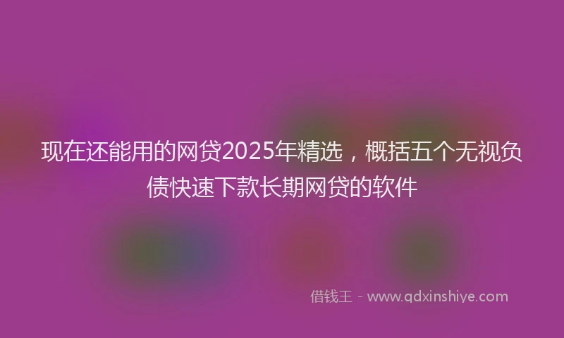 现在还能用的网贷2025年精选，概括五个无视负债快速下款长期网贷的软件
