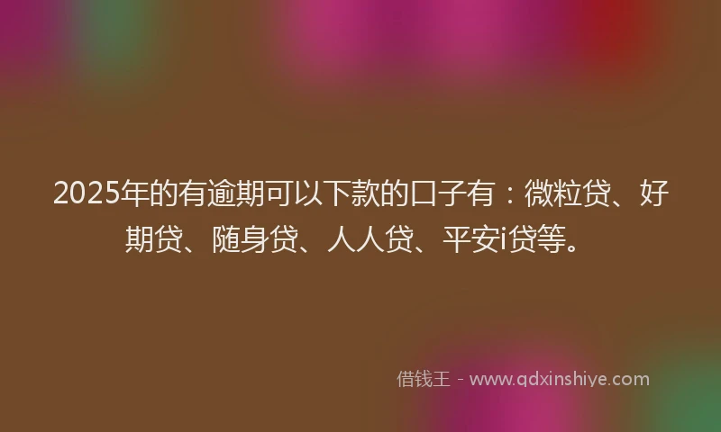 2025年的有逾期可以下款的口子有：微粒贷、好期贷、随身贷、人人贷、平安i贷等。
