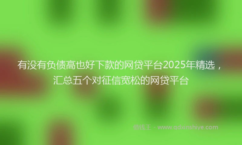 有没有负债高也好下款的网贷平台2025年精选，汇总五个对征信宽松的网贷平台
