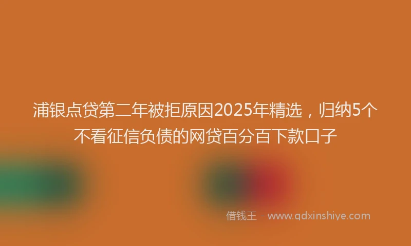 浦银点贷第二年被拒原因2025年精选，归纳5个不看征信负债的网贷百分百下款口子