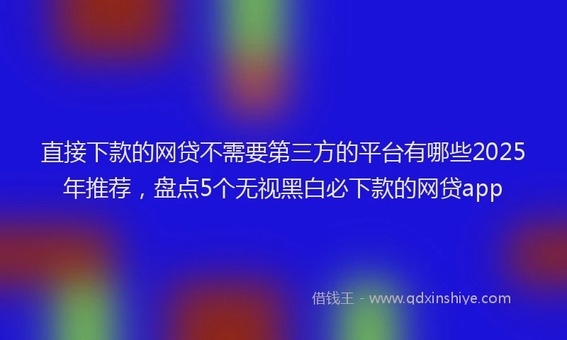 直接下款的网贷不需要第三方的平台有哪些2025年推荐，盘点5个无视黑白必下款的网贷app