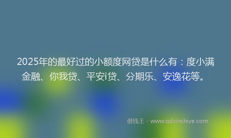 2025年的最好过的小额度网贷是什么有：度小满金融、你我贷、平安i贷、分期乐、安逸花等。