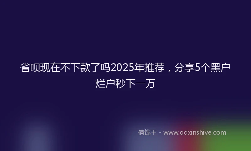 省呗现在不下款了吗2025年推荐，分享5个黑户烂户秒下一万