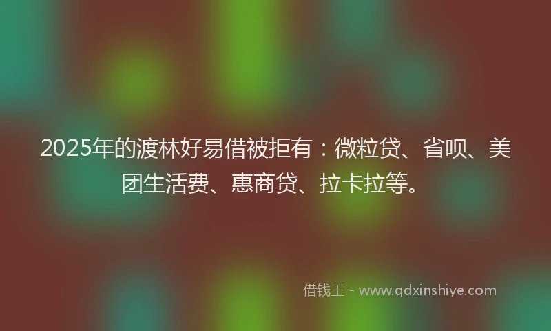 2025年的渡林好易借被拒有：微粒贷、省呗、美团生活费、惠商贷、拉卡拉等。