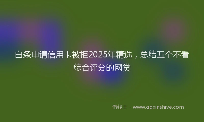 白条申请信用卡被拒2025年精选，总结五个不看综合评分的网贷