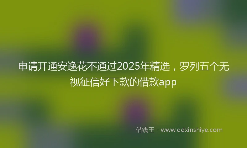 申请开通安逸花不通过2025年精选，罗列五个无视征信好下款的借款app