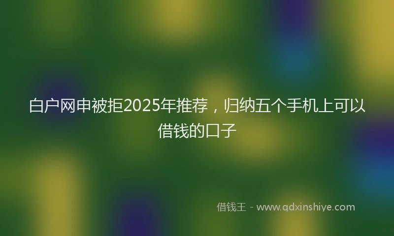 白户网申被拒2025年推荐，归纳五个手机上可以借钱的口子