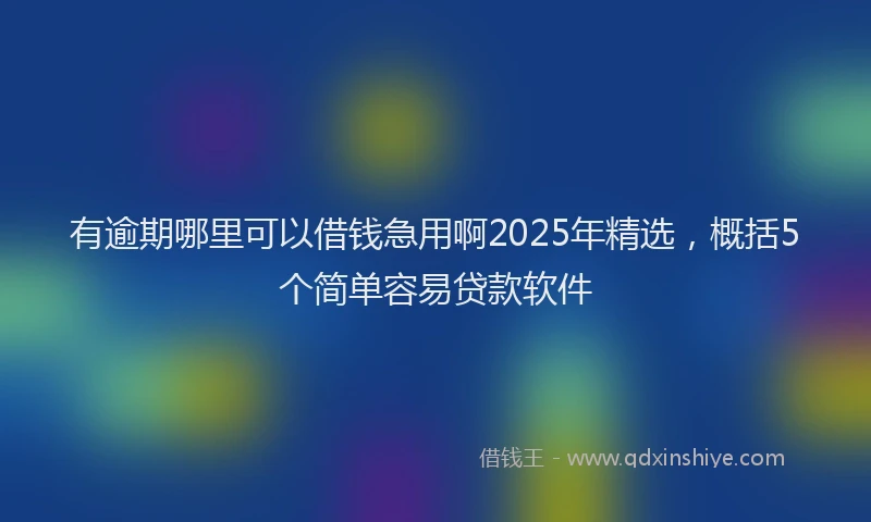 有逾期哪里可以借钱急用啊2025年精选，概括5个简单容易贷款软件