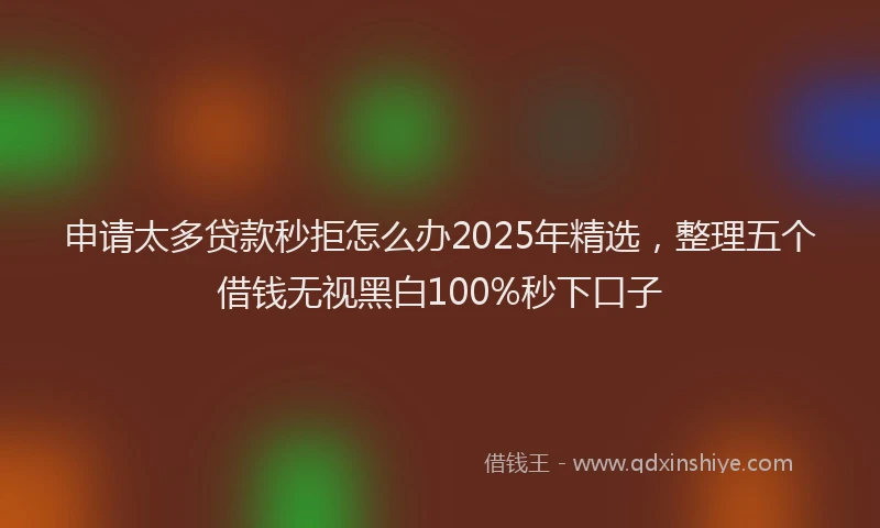 申请太多贷款秒拒怎么办2025年精选，整理五个借钱无视黑白100%秒下口子