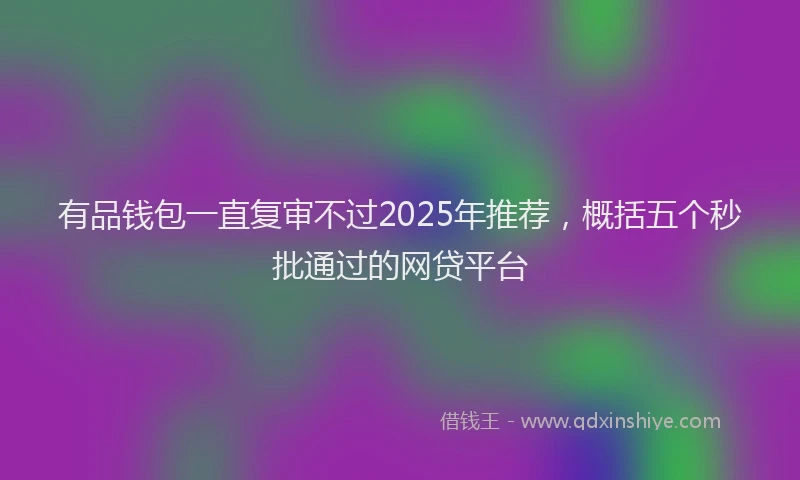 有品钱包一直复审不过2025年推荐，概括五个秒批通过的网贷平台