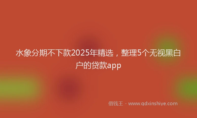 水象分期不下款2025年精选，整理5个无视黑白户的贷款app