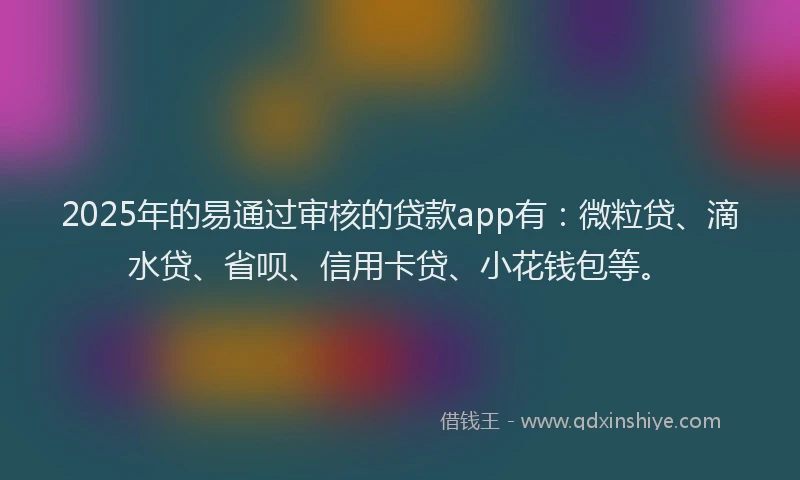 2025年的易通过审核的贷款app有：微粒贷、滴水贷、省呗、信用卡贷、小花钱包等。