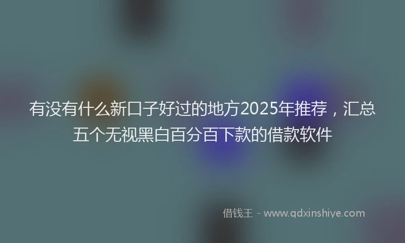 有没有什么新口子好过的地方2025年推荐，汇总五个无视黑白百分百下款的借款软件