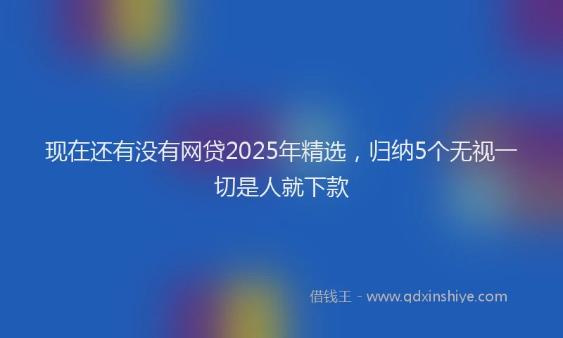 现在还有没有网贷2025年精选，归纳5个无视一切是人就下款