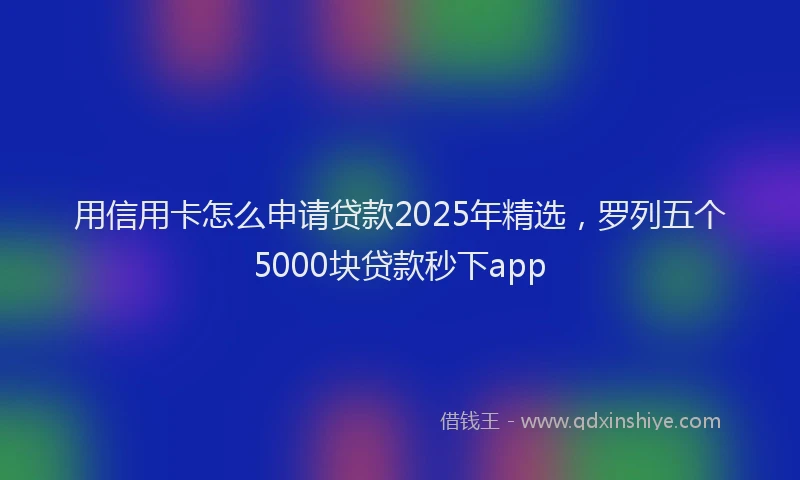 用信用卡怎么申请贷款2025年精选，罗列五个5000块贷款秒下app