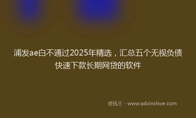 浦发ae白不通过2025年精选，汇总五个无视负债快速下款长期网贷的软件