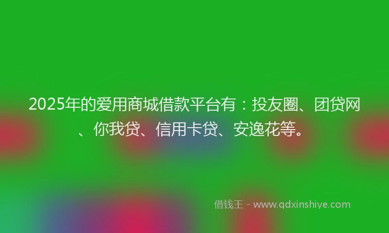2025年的爱用商城借款平台有：投友圈、团贷网、你我贷、信用卡贷、安逸花等。