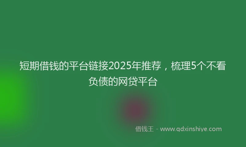 短期借钱的平台链接2025年推荐，梳理5个不看负债的网贷平台
