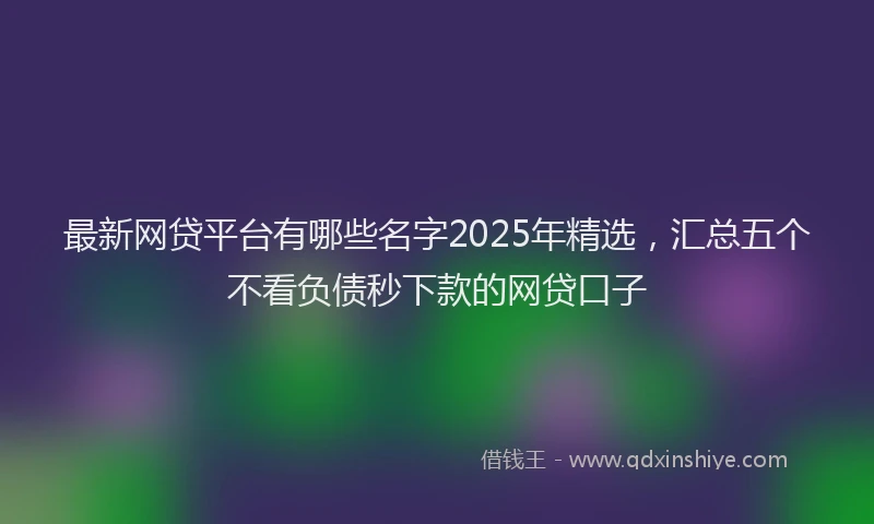 最新网贷平台有哪些名字2025年精选，汇总五个不看负债秒下款的网贷口子