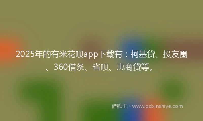 2025年的有米花呗app下载有：柯基贷、投友圈、360借条、省呗、惠商贷等。