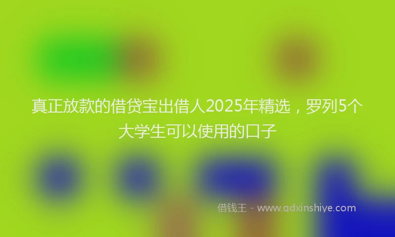 真正放款的借贷宝出借人2025年精选，罗列5个大学生可以使用的口子
