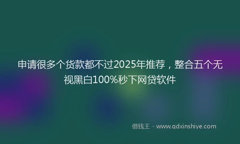 申请很多个货款都不过2025年推荐，整合五个无视黑白100%秒下网贷软件