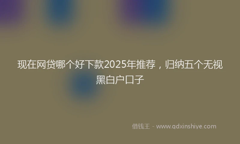 现在网贷哪个好下款2025年推荐，归纳五个无视黑白户口子