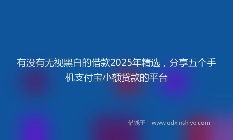 有没有无视黑白的借款2025年精选，分享五个手机支付宝小额贷款的平台