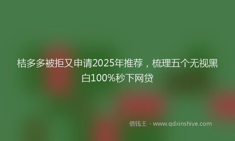 桔多多被拒又申请2025年推荐，梳理五个无视黑白100%秒下网贷