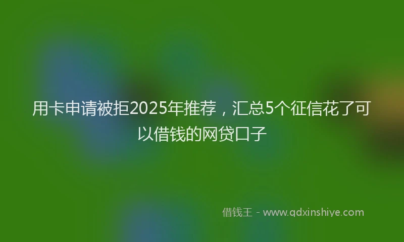 用卡申请被拒2025年推荐，汇总5个征信花了可以借钱的网贷口子