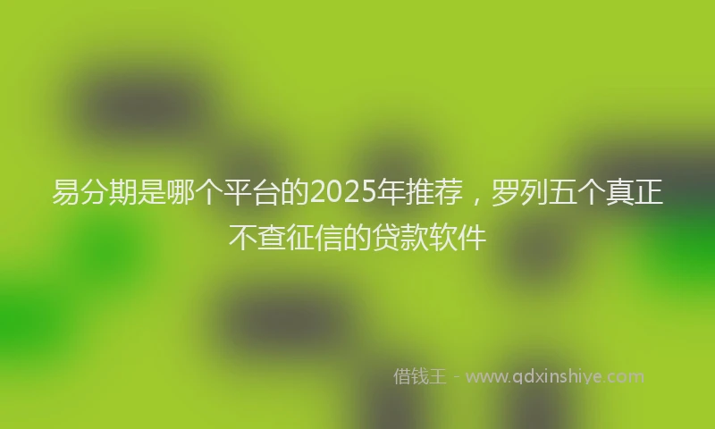 易分期是哪个平台的2025年推荐，罗列五个真正不查征信的贷款软件