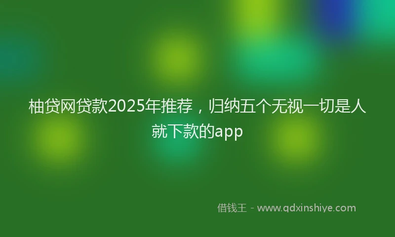柚贷网贷款2025年推荐，归纳五个无视一切是人就下款的app