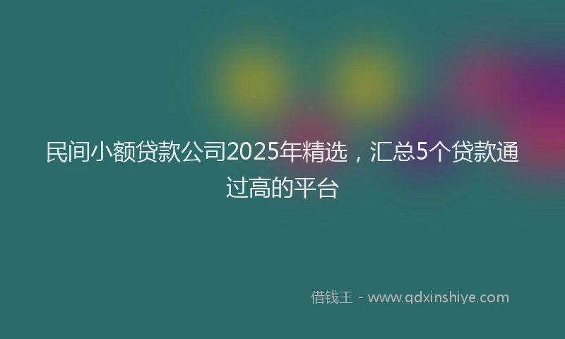 民间小额贷款公司2025年精选，汇总5个贷款通过高的平台