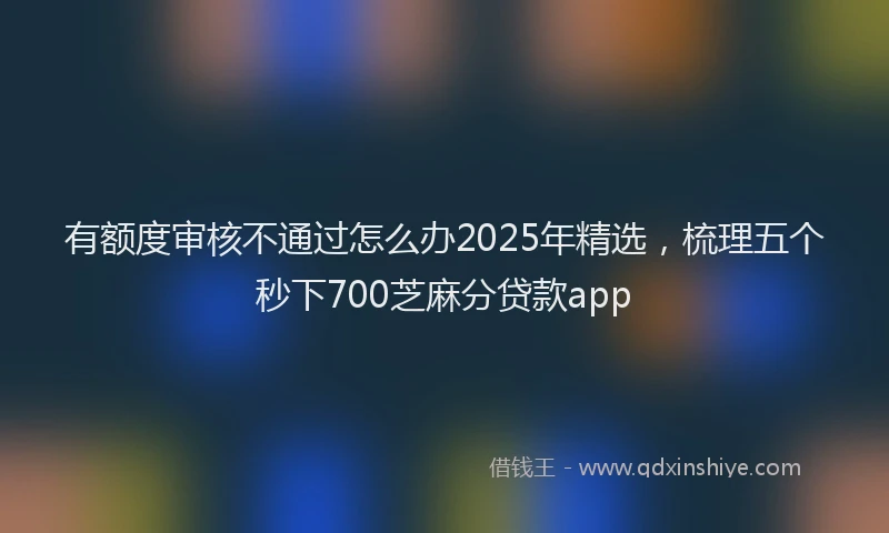 有额度审核不通过怎么办2025年精选，梳理五个秒下700芝麻分贷款app
