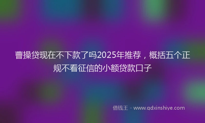 曹操贷现在不下款了吗2025年推荐，概括五个正规不看征信的小额贷款口子