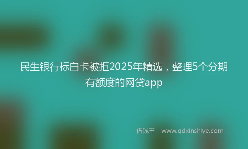 民生银行标白卡被拒2025年精选，整理5个分期有额度的网贷app