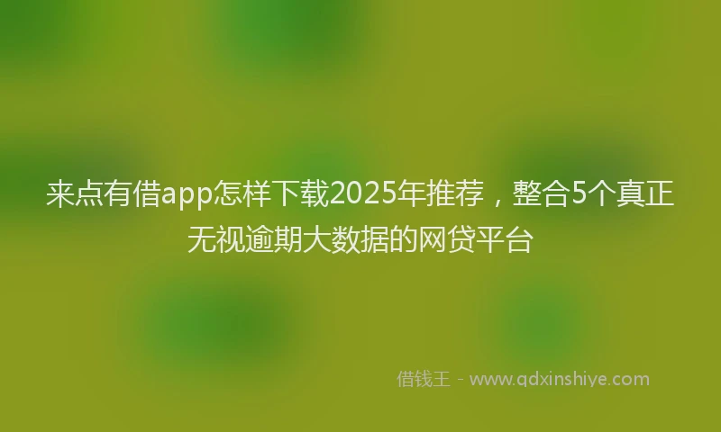 来点有借app怎样下载2025年推荐，整合5个真正无视逾期大数据的网贷平台