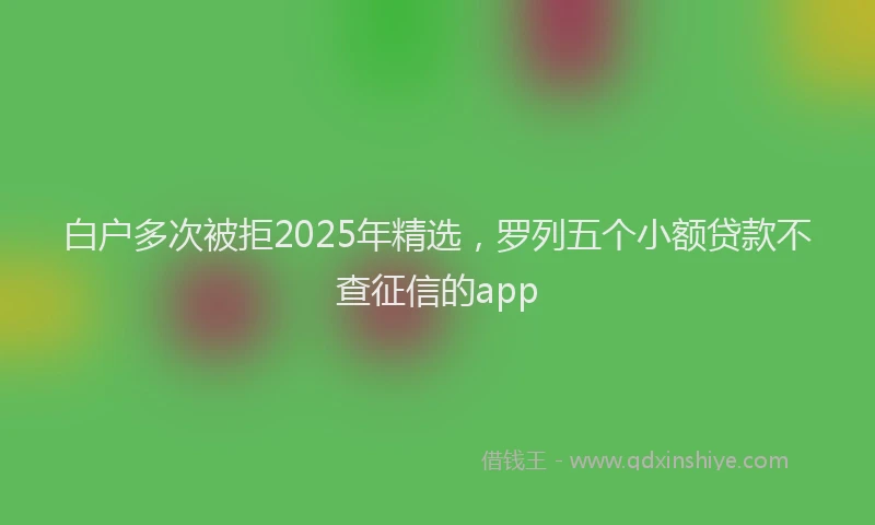 白户多次被拒2025年精选，罗列五个小额贷款不查征信的app