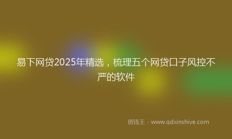 易下网贷2025年精选，梳理五个网贷口子风控不严的软件