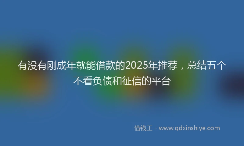 有没有刚成年就能借款的2025年推荐，总结五个不看负债和征信的平台