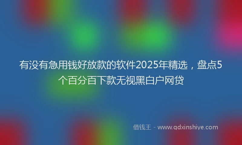有没有急用钱好放款的软件2025年精选，盘点5个百分百下款无视黑白户网贷