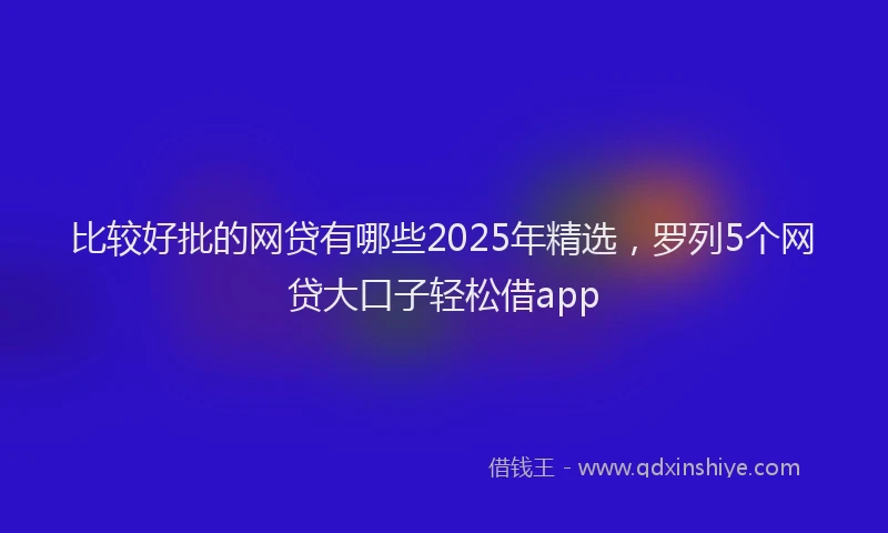 比较好批的网贷有哪些2025年精选，罗列5个网贷大口子轻松借app