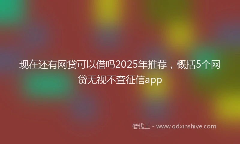 现在还有网贷可以借吗2025年推荐，概括5个网贷无视不查征信app